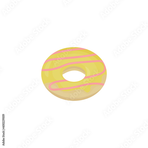 donut with yellow cream .vector food illustration