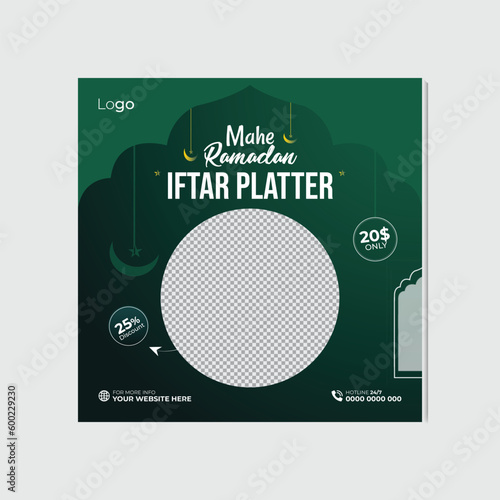 Ramadan Halal Food sele Social Media Post design template photo