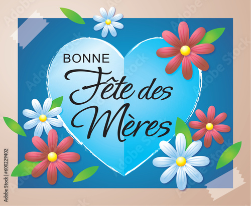 BONNE FETE DES MERES CARTE 1 – illustration vectorielle