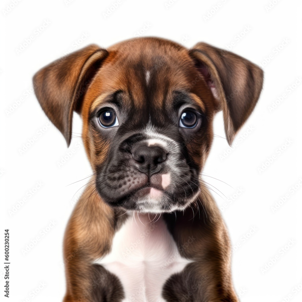 Baby Boxer Breed Puppy Dog Portrait Close Up Generative AI Baby Boxer Breed Puppy Dog Portrait Close Up Generative AI