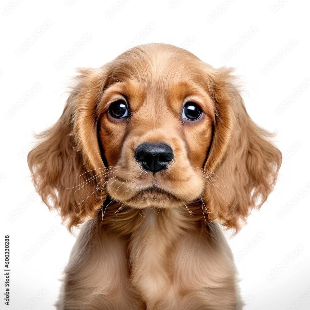 Baby Cocker Spaniel Breed Puppy Dog Portrait Close Up Generative AI