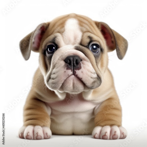 Baby Bulldog Breed Puppy Dog Portrait Close Up Generative AI © Boxels