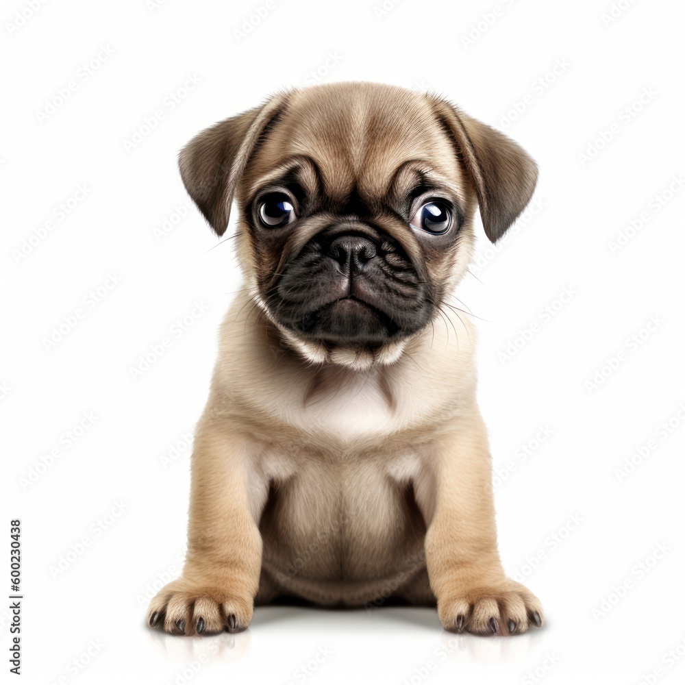 Baby Pug Breed Puppy Dog Portrait Close Up Generative AI Baby Pug Breed Puppy Dog Portrait Close Up Generative AI