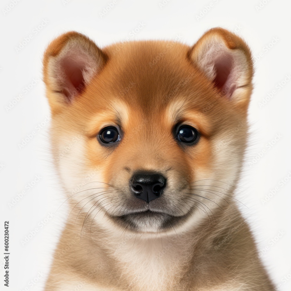Shiba Inu Breed Puppy Dog Portrait Close Up Generative AI