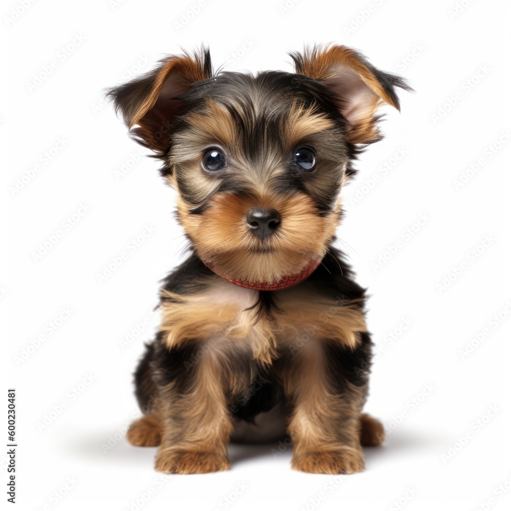 Baby Yorkshire Breed Puppy Dog Portrait Close Up Generative AI