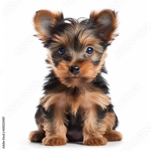 Baby Yorkshire Breed Puppy Dog Portrait Close Up Generative AI