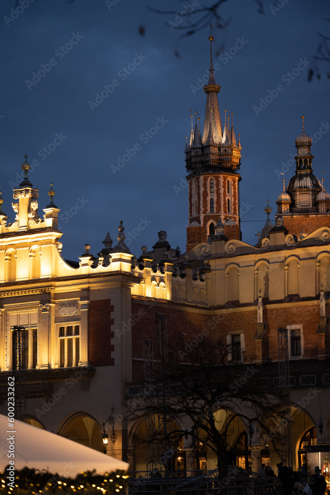 Naklejka premium Cracow, the old town in the evening.