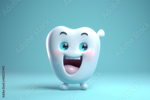 dentistry smile child dental blue tooth smiling hygiene care dentist. Generative AI.