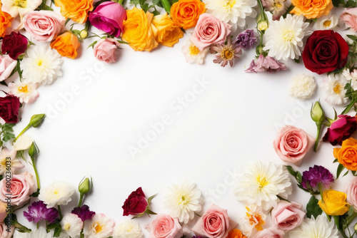 Flowers Scattered On A White Background © Maykon