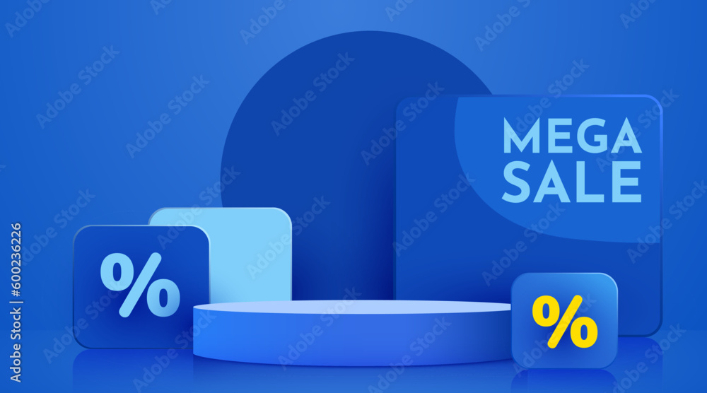 Colorful discount sale podium. Special offer composition. - obrazy, fototapety, plakaty 