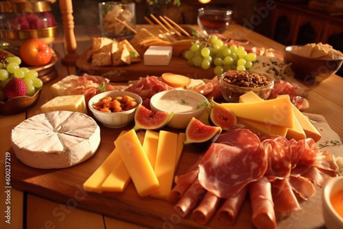 Freench cheese, fig. Gourmet table
