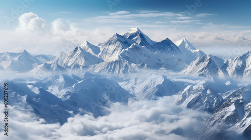 clouds over the snowy mountains  generative ai