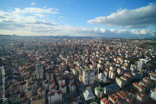 Arial View of Istanbul Asian Side Urban building blocks