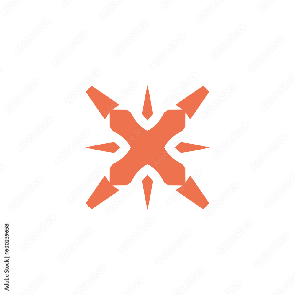 Vector icon simple logo with pointed corners Vector icon simple logo with pointed corners