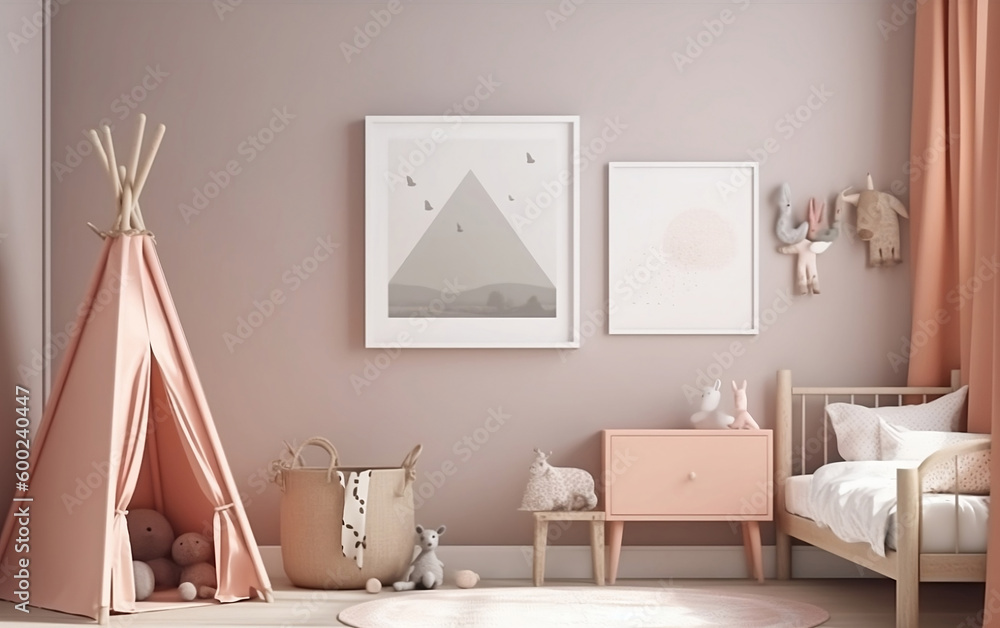 Illustration of a kid's room, Generative AI Illustration of a kid's room, Generative AI