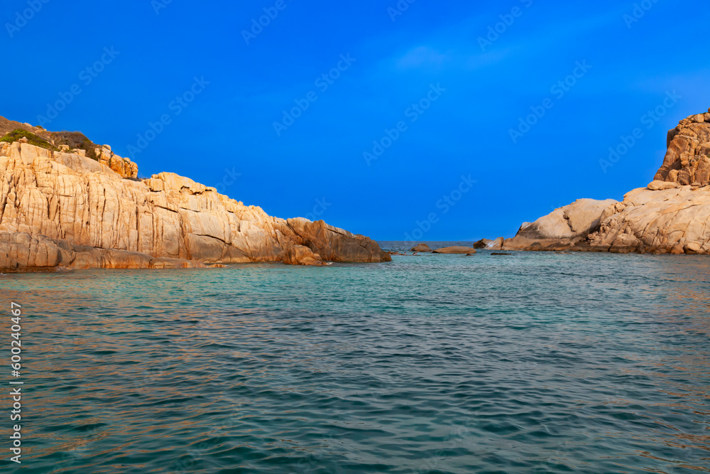 Rocky coastal landscape, South China Sea, Vinh hy, Province of Ninh Thuan, Vietnam, Asia