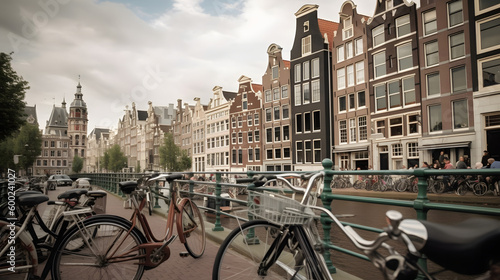 Cycling Through Amsterdam: A Scenic Adventure In A Beautiful Town, generative AI