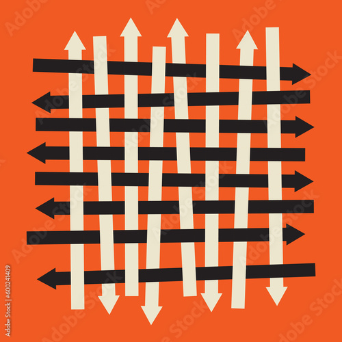 Wicker array of perpendicular arrows