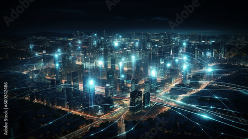 smart city and communication network concept Generative AI