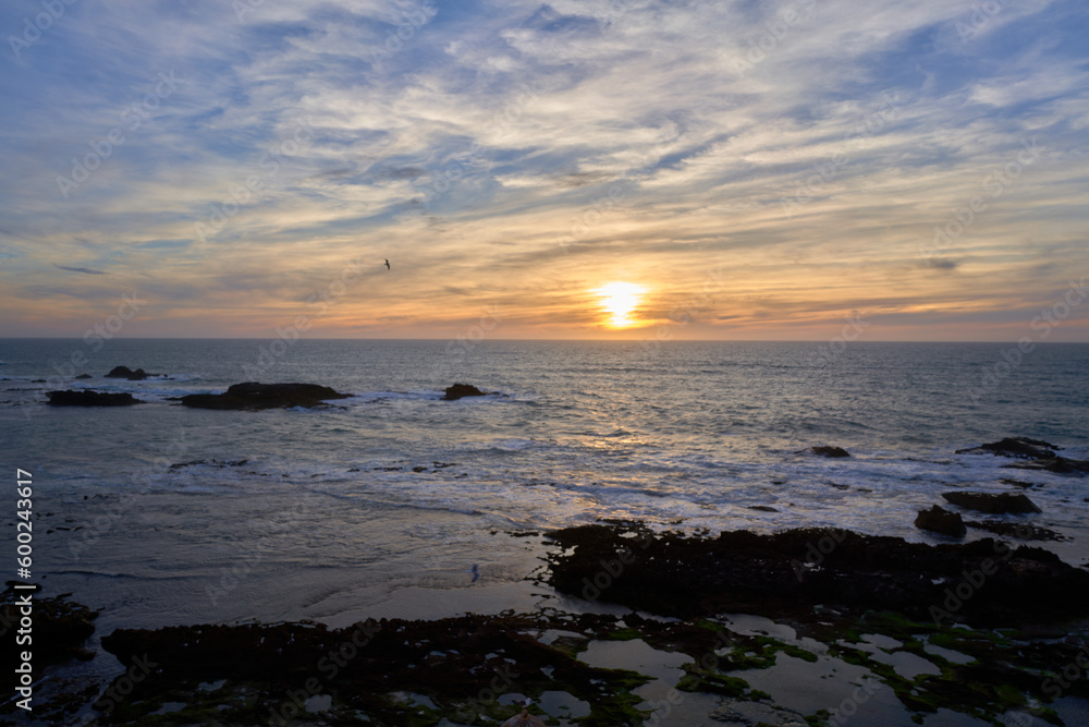 A dramatic sunset at Essaouira city