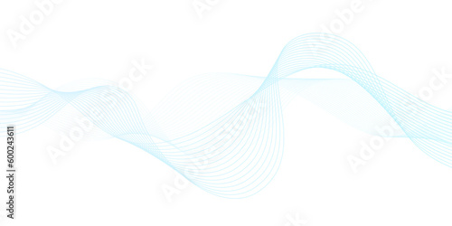 Tech abstract wave digital element for design. Curved wavy line design element 