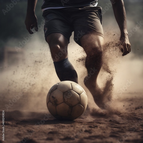 goal kick foot game competition soccer stadium football ball sport. Generative AI. © SHOTPRIME STUDIO