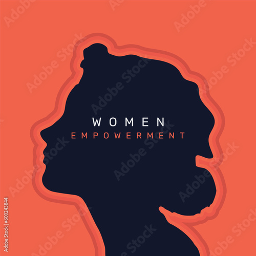 women empowerment, womens day campaign celebration poster with women face silhouette vector