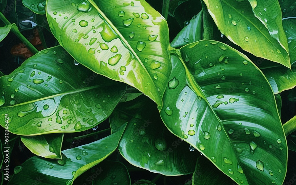 Green leaves background, generative ai Green leaves background, generative ai