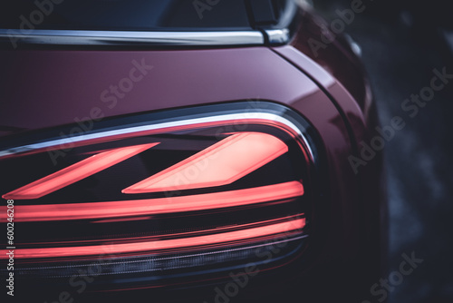 Macro view of modern car rear light.