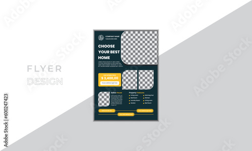 Flyer design layout template for Corporate Business, property Business, Realestat Business