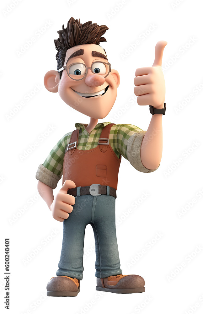 3d male character showing thumbs up, ok symbol, agree, yes etc. generative ai 3d male character showing thumbs up, ok symbol, agree, yes etc. generative ai