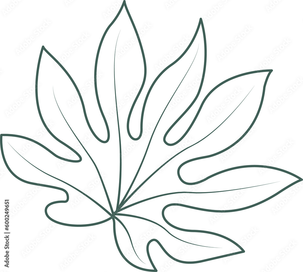 line art leaf