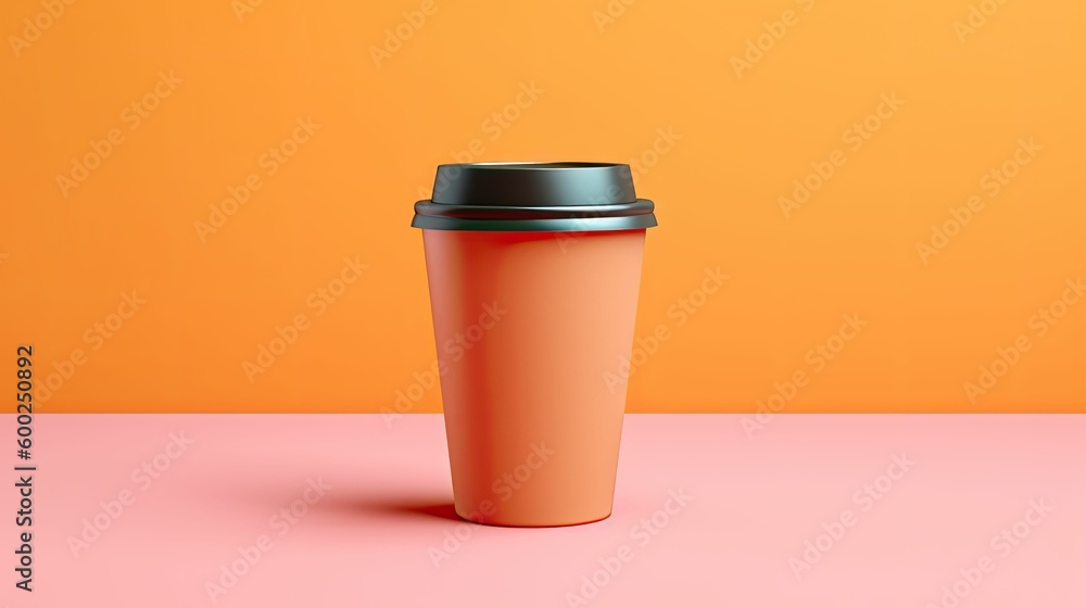 single reusable coffee cup isolated on a clean surface, generative ai single reusable coffee cup isolated on a clean surface, generative ai