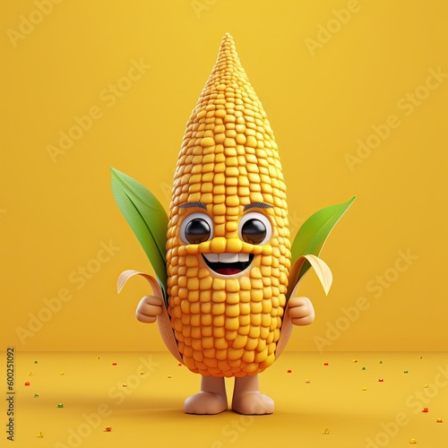 Cute Cartoon Corn Character...