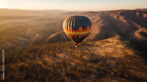 A serene hot air balloon ride over a national park AI generated