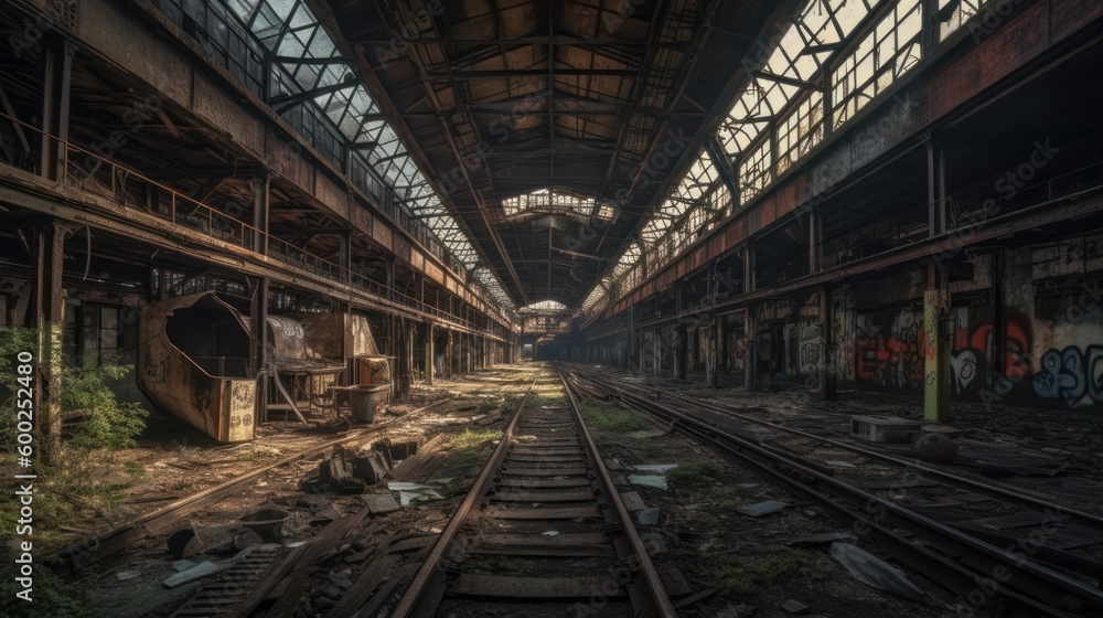 Abandoned industrial facility AI generated Abandoned industrial facility AI generated