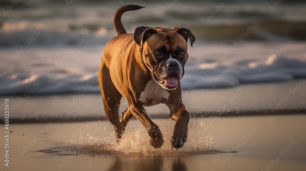 Boxer on the Beach
