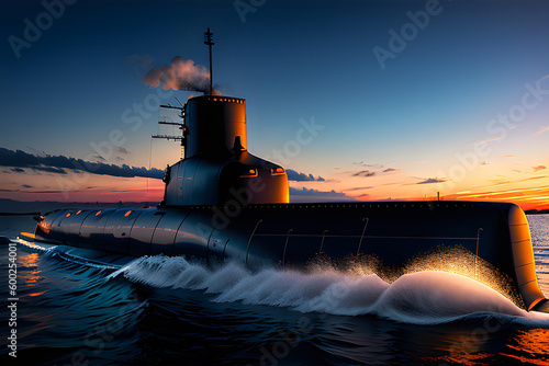 Submarine on sea illustratio