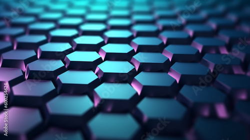 hexagonal Abstract High Tech Background ai generative