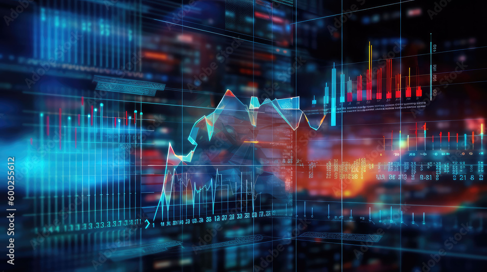 Business graphics analysis, high technology, generative ai Business graphics analysis, high technology, generative ai