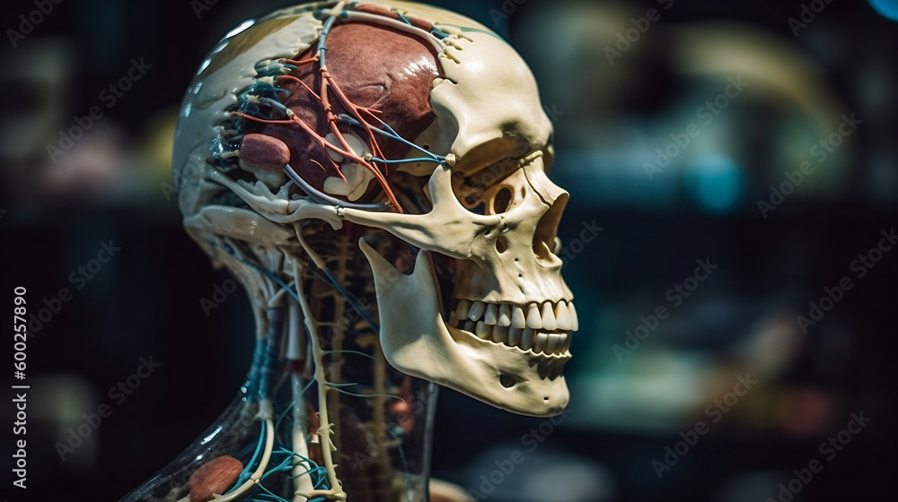 Medical Education: Anatomical Model of the Human Body. Generative AI.