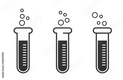 Chemical glass tube vector icons