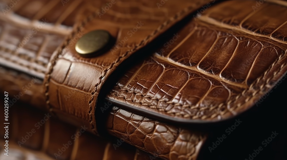 A close up of a textured leather purse AI generated A close up of a textured leather purse AI generated