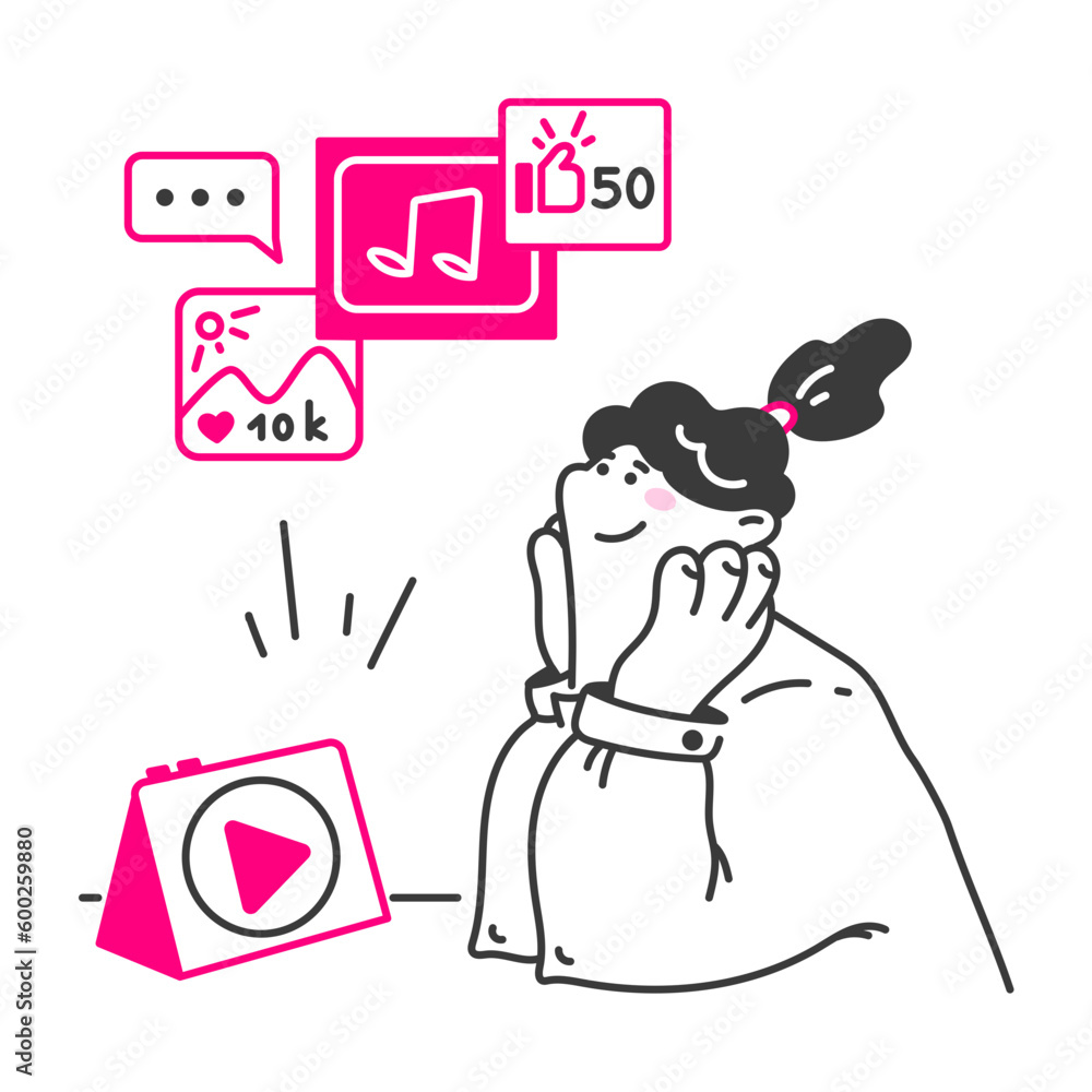 Obraz premium woman watching videos