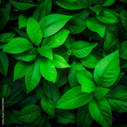 Designer background with green leaves. High quality illustration Generative AI