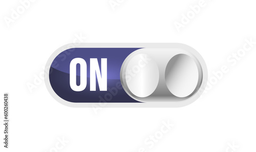 On off button. white electrical switch.cool UI UX plastic switch button. switch vector illustration. slider stylize button. turn on. setting icon. 