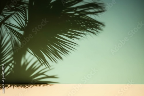 palm branch shadow on the wall- Ai