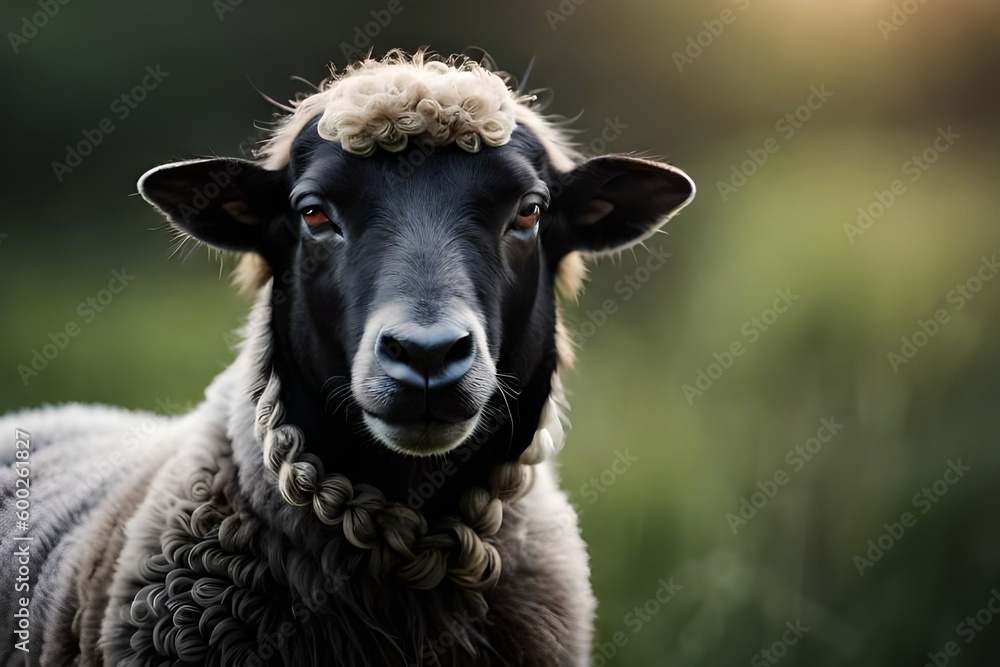 Sheep’s portrait, Generative AI