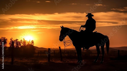 cowboy at sunset © emmaz
