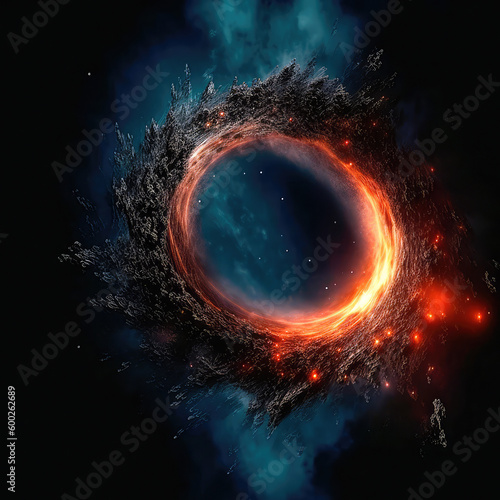 Black hole in outer space. Generative AI